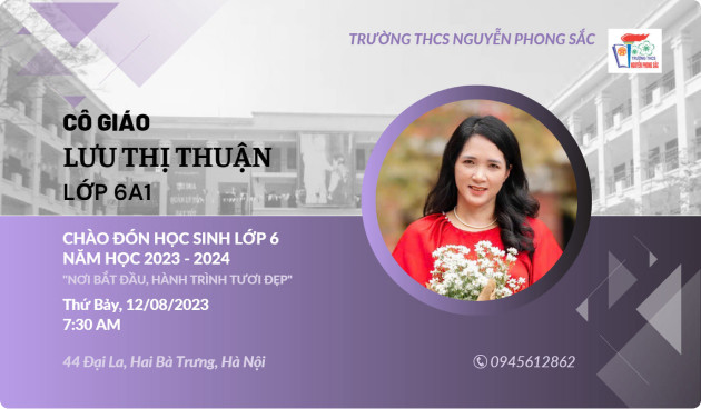 THCS Nguyễn Phong Sắc - Giới thiệu đội ngũ giáo viên chủ nhiệm lớp 6 của nhà trường